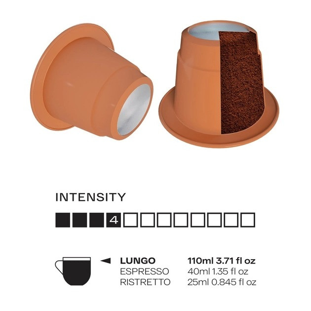 Кава в капсулі Boseco Lungo Decaffeinato, 1 капсула Nespresso