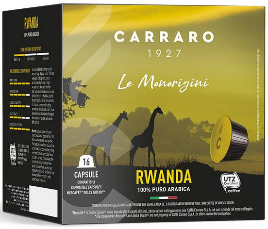 Кава в капсулі Carraro Rwanda, 16 капсул Dolce Gusto, фото 1