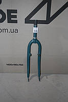 Вилка 26" Жорстка Сталь 1-1/8 rod-158 різьб. v-br смарагдовий (матовий) Pantone 7476C 60% matt (пошкодження