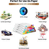 Маркери Caliart Спиртові Куля та Долото для скетчингу 81 Colors Alcohol Based Markers Fine Chisel Sketch Art, фото 3