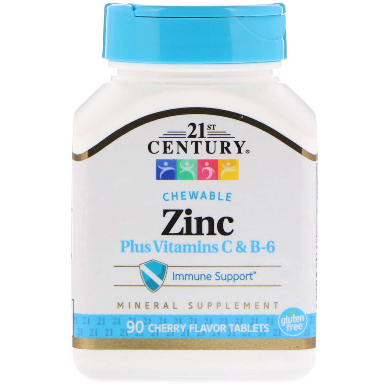 Цинк 21st Century Zinc Plus Vitamins C & B-6 Cherry Flavor 90 Chewable Tablets