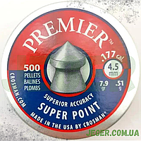 Кулі Crosman Premier Super Point 4,50 мм, 0.51 г, 500 шт.