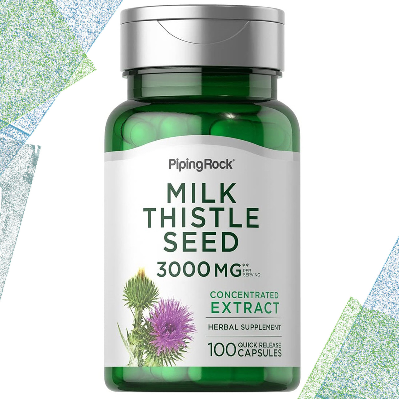 Екстракт розторопші Piping Rock Milk Thistle Seed Extract 3000 мг на порцію 100 капсул