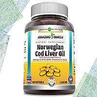 Норвежский рыбий жир Amazing Nutrition Norwegian Fish Oil 1250 мг, 120 гелевых капсул