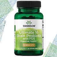 Пробиотик Swanson Ultimate 16 Strain Probiotic with FOS 3.2 billion CFU, 60 вегетаріанських капсул