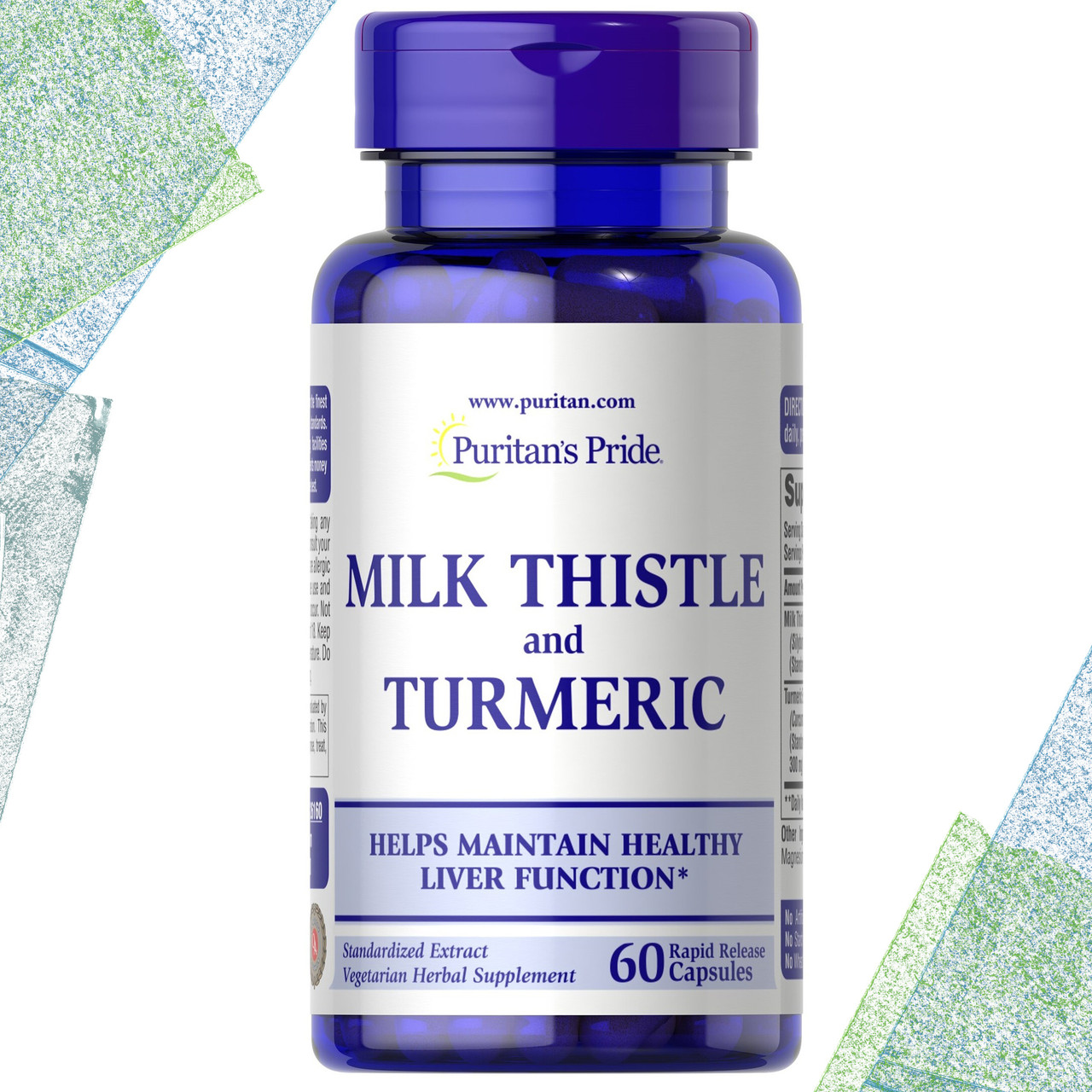 Екстракт розторопші + Куркума Puritan's Milk Milk Thistle and Turmeric, 60 капсул