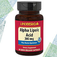 Альфа-липоевая кислота Lindberg Alpha Lipoic Acid 300 мг plus Biotin Optimizer 60 капсул