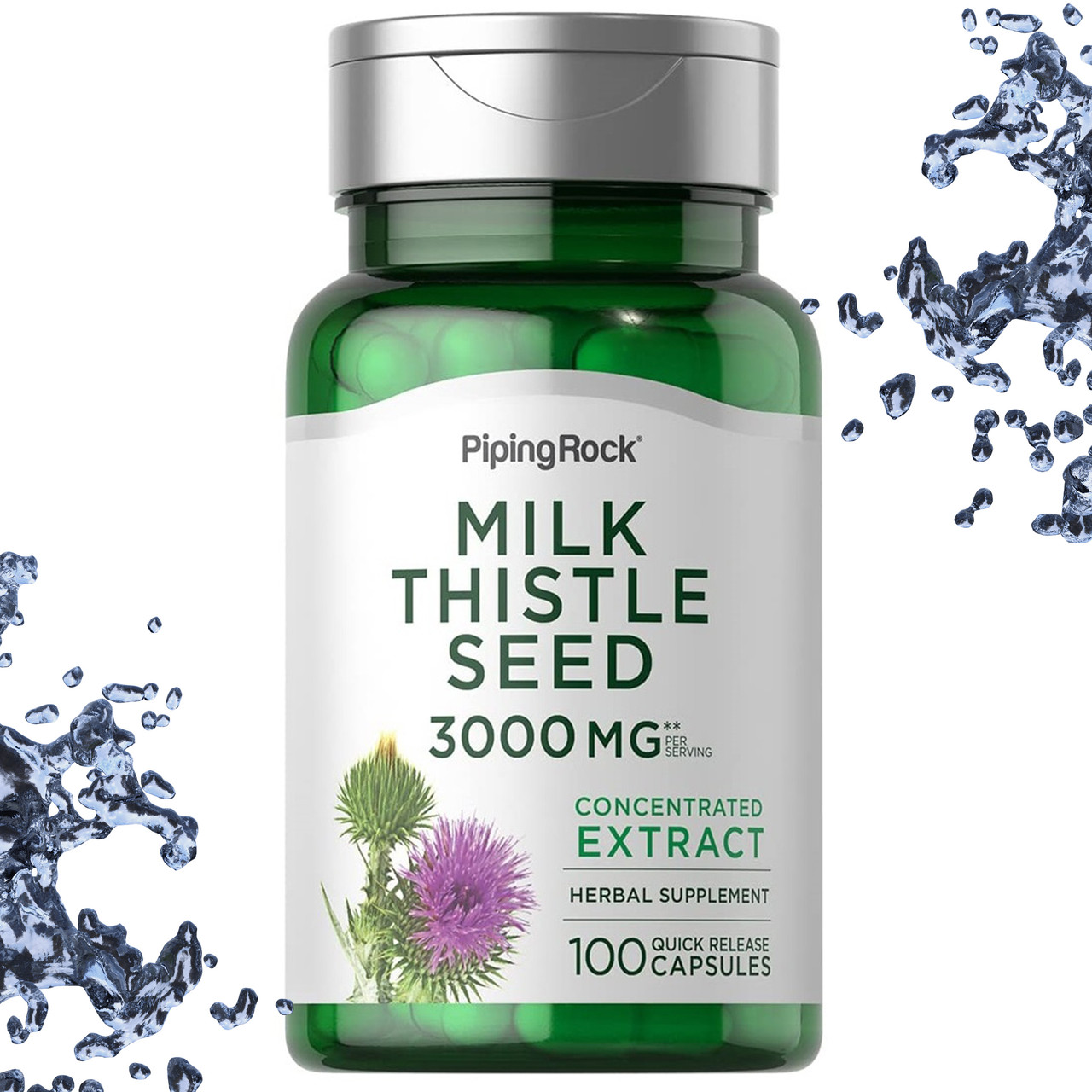 Екстракт розторопші Piping Rock Milk Thistle Seed Extract 3000 мг на порцію 100 капсул