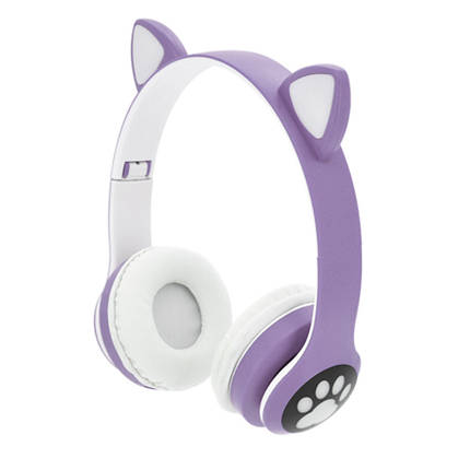 Бездротові Bluetooth-навушники Cat Ear YR-28 Led, Purple, фото 1