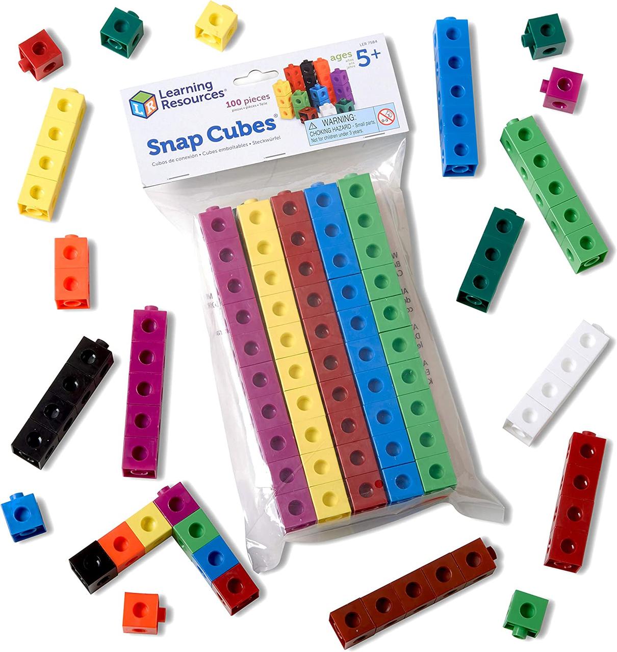 Математичний набір Snap Cubes (100 елементів) від Learning Resources, фото 1