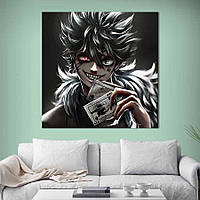 Картина в офис KIL Art Рыцарь-чародей Аста - персонаж манги Чёрный клевер 80х80 см 1an1 KS, код: 7840319