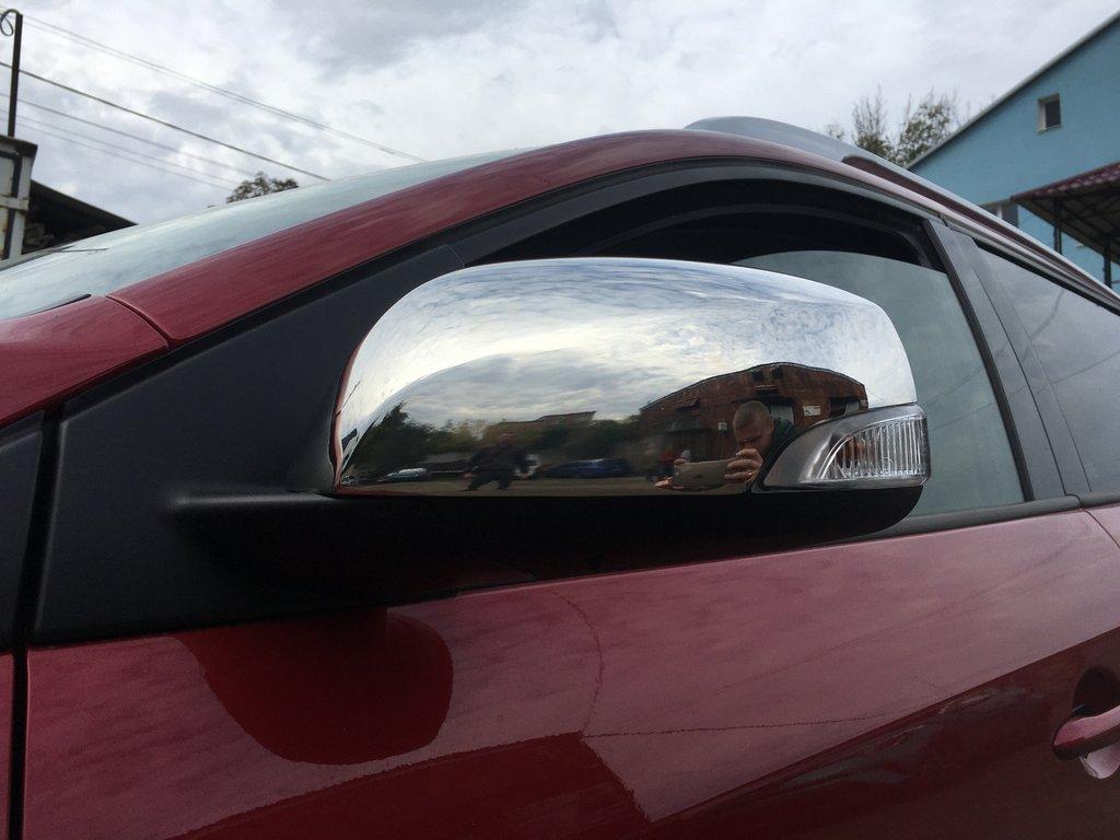 Накладки на дзеркала (2 шт, нерж.) OmsaLine - Італійська нержавійка для Renault Fluence 2009-2016 рр - фото 3 - id-p1855360638
