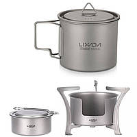 Спиртівка + щепочниця + чашка 550мл з титану LIXADA