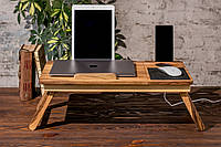 Деревянная подставка - столик для ноутбука «Laptop iDesk» Индивидуальная гравировка