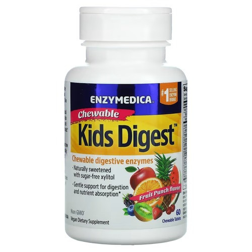 Enzymedica Kids Digestive Enzymes 60 жувальних таблеток, фото 1