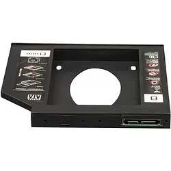 Кишеня-адаптер для диска Frime FHDC127P HDD/SSD 2.5 у відсік привода ноутбука SATA/mSATA 12.7 mm