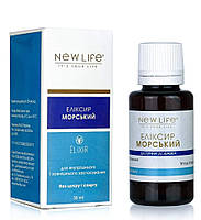Покращує стан нігтів, волосся, шкіри, знижує холестерин і цукр в крові, Морський еліксир 30мл. New life