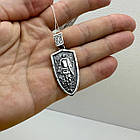 Срібний кулон Святий Архангел Михаїл на щиті з чорнінням срібло 925 проби, фото 4