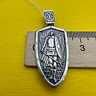 Срібний кулон Святий Архангел Михаїл на щиті з чорнінням срібло 925 проби, фото 8