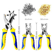 Набор для рукоделия S&R Дырокол 2/2.5/3/3.5/4/4.5мм Щипцы для установки люверсов и Щипцы для установки кнопок