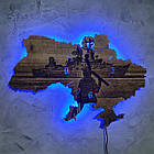 Дерев’яний настінний годинник з підсвіткою ''Російський військовий корабель, іди нах*й", фото 3