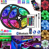 Светодиодная лента USB многоцветная RGB 5 м c пультом, управление с телефона