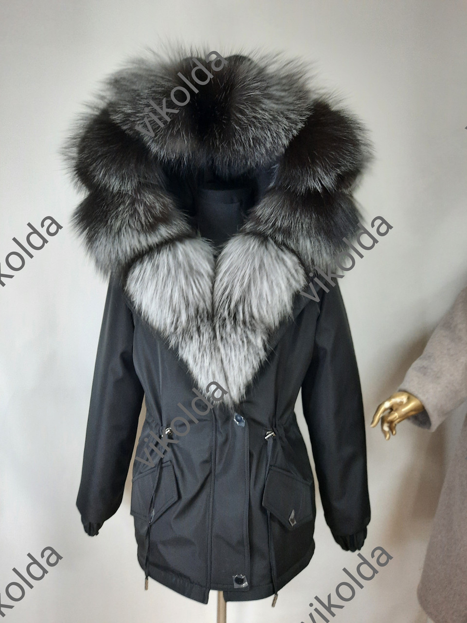 Купить Женская парка куртка с натуральным мехом чернобурки с 44 по 58 ...