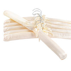 Плічка вішалки тремпелі атласні м'які для делікатного одягу молочні, 6 шт