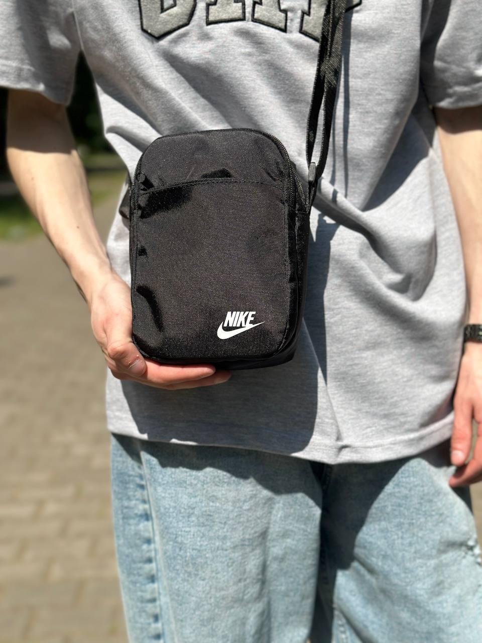 Купить Черная барсетка Nike / Мужская спортивная сумка через плечо найк ...