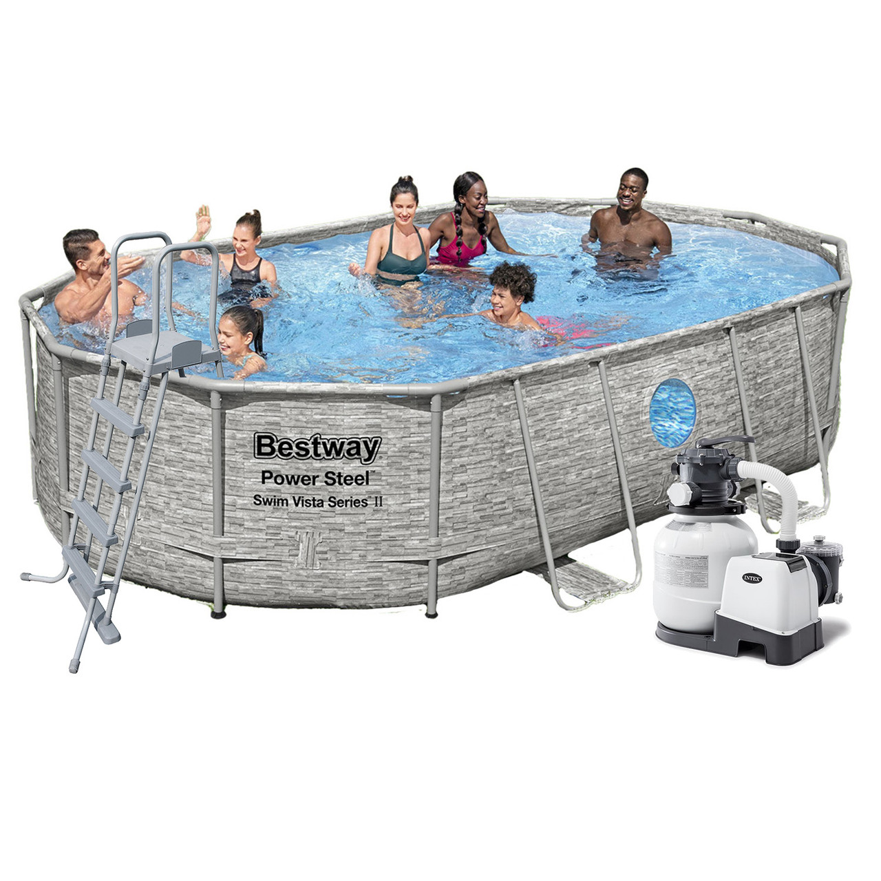 Купить Каркасный бассейн Bestway 56946-6, 488 х 305 х 107 см (6 000 л/ч ...