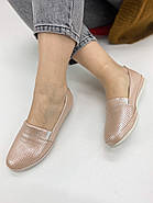 Жіночі шкіряні мокасини Aras Shoes 650-powder 37, фото 2