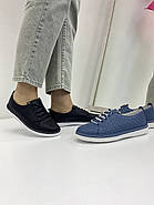 Мокасини жіночі Aras Shoes 301-kotmavi блакитні на шнуровці 37, фото 4