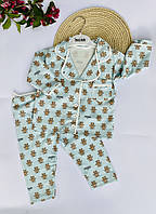 Піжама Дитяча (Сорочка + штани) Murat Baby Ведмедик Тедді Бірюзовий