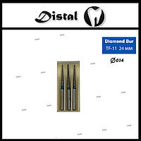 Стоматологический бор алмазный TF-11 для турбинного наконечника 24 мм Конусообразный, плоский кончик