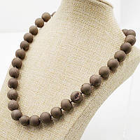 Намисто халькопирит коричневий, намистина 12 мм, довжина бус 47 см