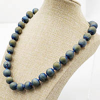 Буси халькопирит синьо-зелений, намистина 12 мм, довжина бус 47 см