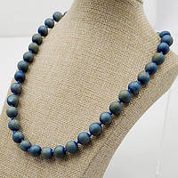 Буси халькопирит синьо-зелений, намистина 10 мм, довжина бус 46 см