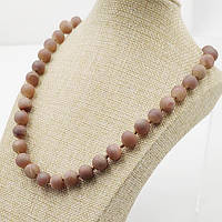 Буси халькопирит світло-коричневий, намистина 10 мм, довжина бус 46 см