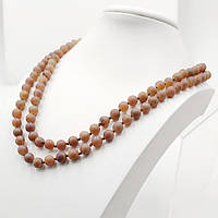 Буси халькопирит світло-коричневий, намистина 8 мм, довжина бус 120 см