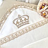 Махрова крижма для хрещення "Корона" Махра Молочний/кавовий 75х80 см BetiS, фото 2
