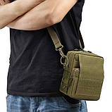 Поясна тактична сумка військова A72 MOLLE через плече підсумок моллі койот, фото 6
