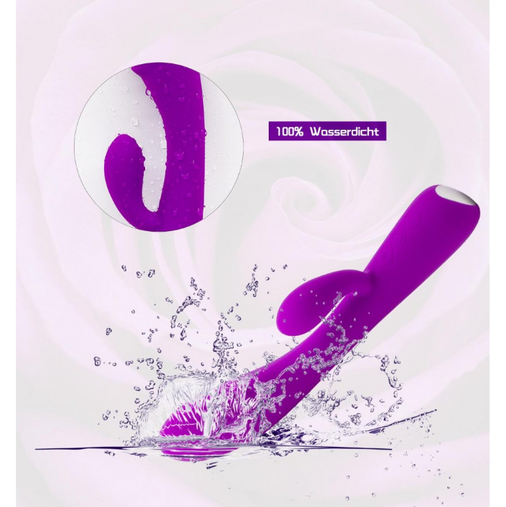 Вібратор силіконовий із відростком, Вібратор кролик із подвійною стимуляцією, Вібратор стимулятор стимулятор з підігрівом, Інт, фото 1