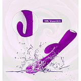 Вібратор силіконовий із відростком, Вібратор кролик із подвійною стимуляцією, Вібратор стимулятор стимулятор з підігрівом, Інт, фото 6