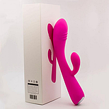 Вібратор силіконовий із відростком, Вібратор кролик із подвійною стимуляцією, Вібратор стимулятор стимулятор з підігрівом, Інт, фото 7