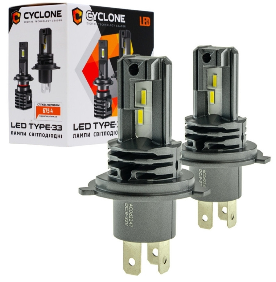 Лампи LED Cyclone H4 type-33 5000k 4600Lm Комплект