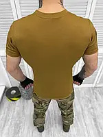 Штурмовая однотонная мужская тактическая футболка ВСУ койот