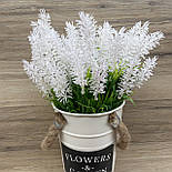 Букет штучної лаванди 30 см білий, фото 3