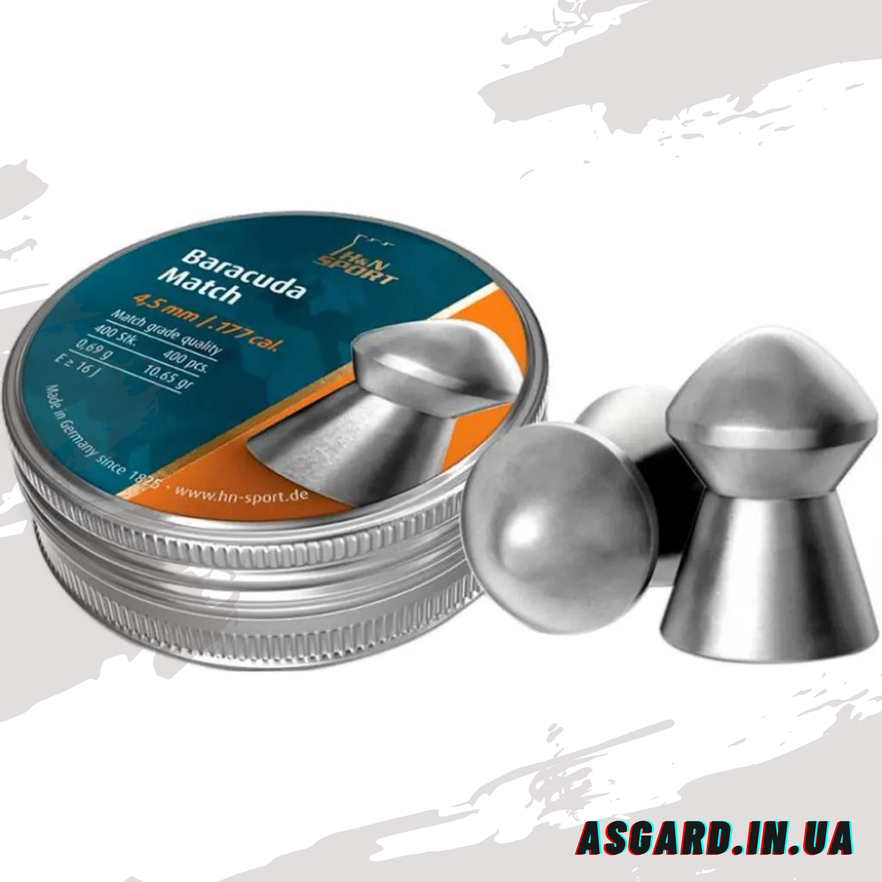 Кулі H&N Baracuda Match 4.50 мм, 0.69г, 400 шт. ASG