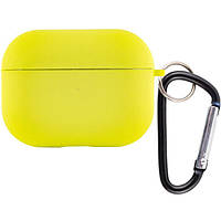Чехол для AirPods Pro с микрофиброй - силиконовый желтый