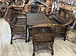 Набір темних плетених меблів з лози «Простий 3»: стіл, 2 крісла, 2 дивани, фото 7
